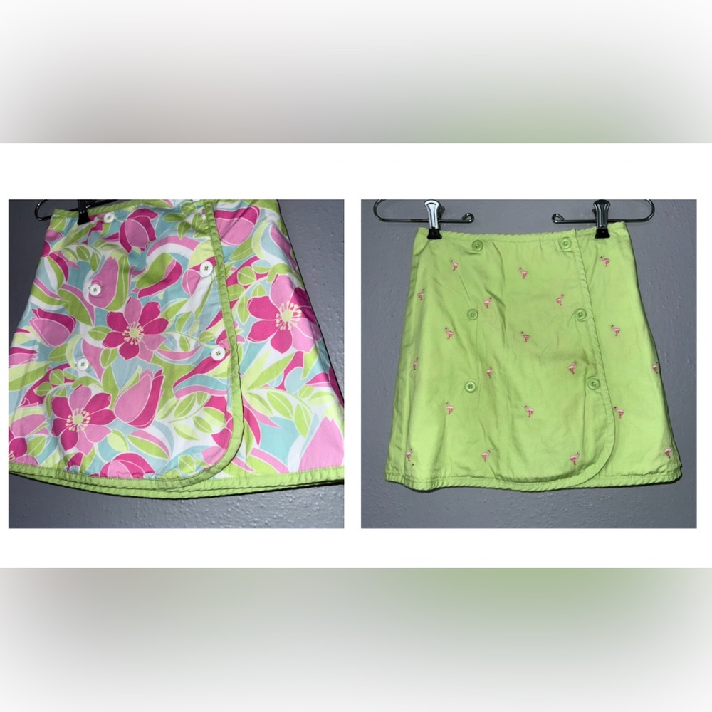 Gymboree Girls Size 8 Reversible Wrap Skirt Floral Flamingo Print Tropical Beach